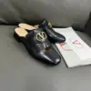 Valentino Women Black Leather Fringe Mules product view 3