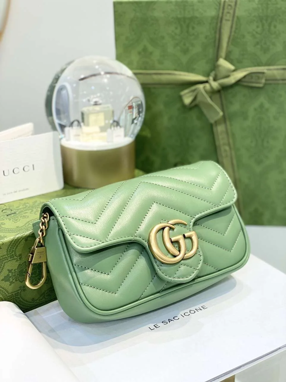 Gucci Marmont Women’s Handbag Avocado Color 22 cm product view 6