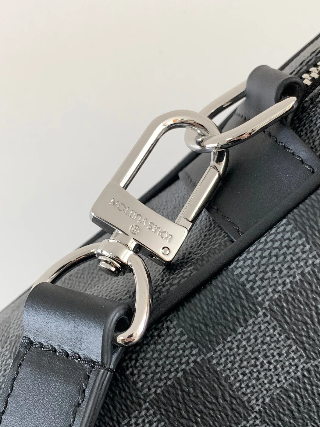 Louis Vuitton Checkered Briefcase Gray and Black product view 7
