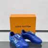 Louis Vuitton Men Blue Leather Sneakers product view 5