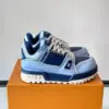 Louis Vuitton Men Light Blue Leather Sneakers product view 1
