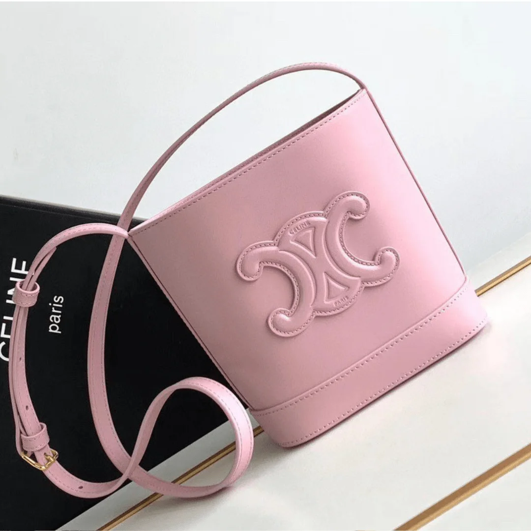 Celine Small Bucket Cuir Triomphe Mini Pink Bag 19.5x16x7cm product view 1