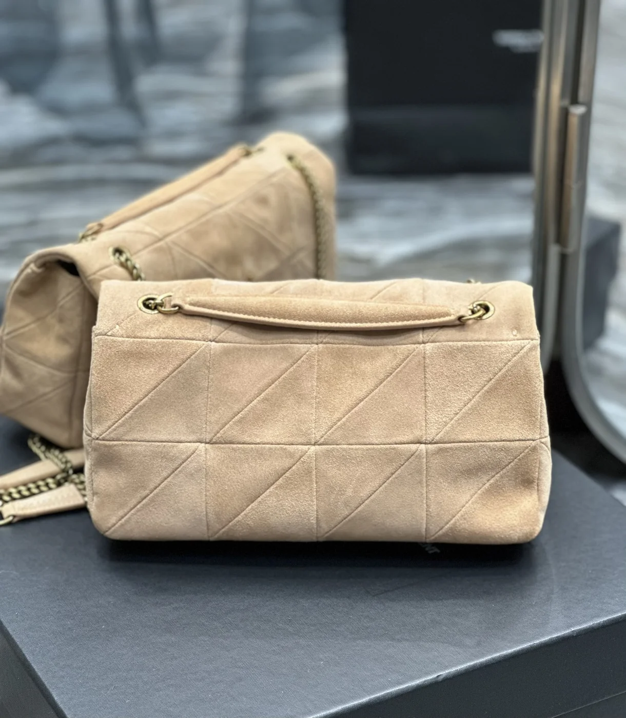 Saint Laurent Jamie Medium Shoulder Bag in Beige product view 5
