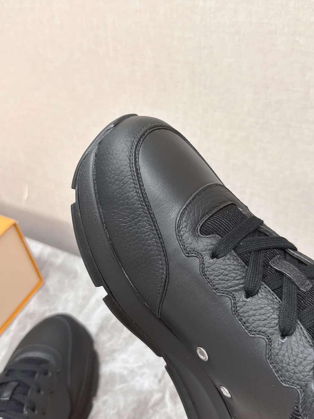 Louis Vuitton Women Black Leather Sneakers product view 2