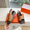 Hermès Women Brown Leather Slingback Sandals product view 6
