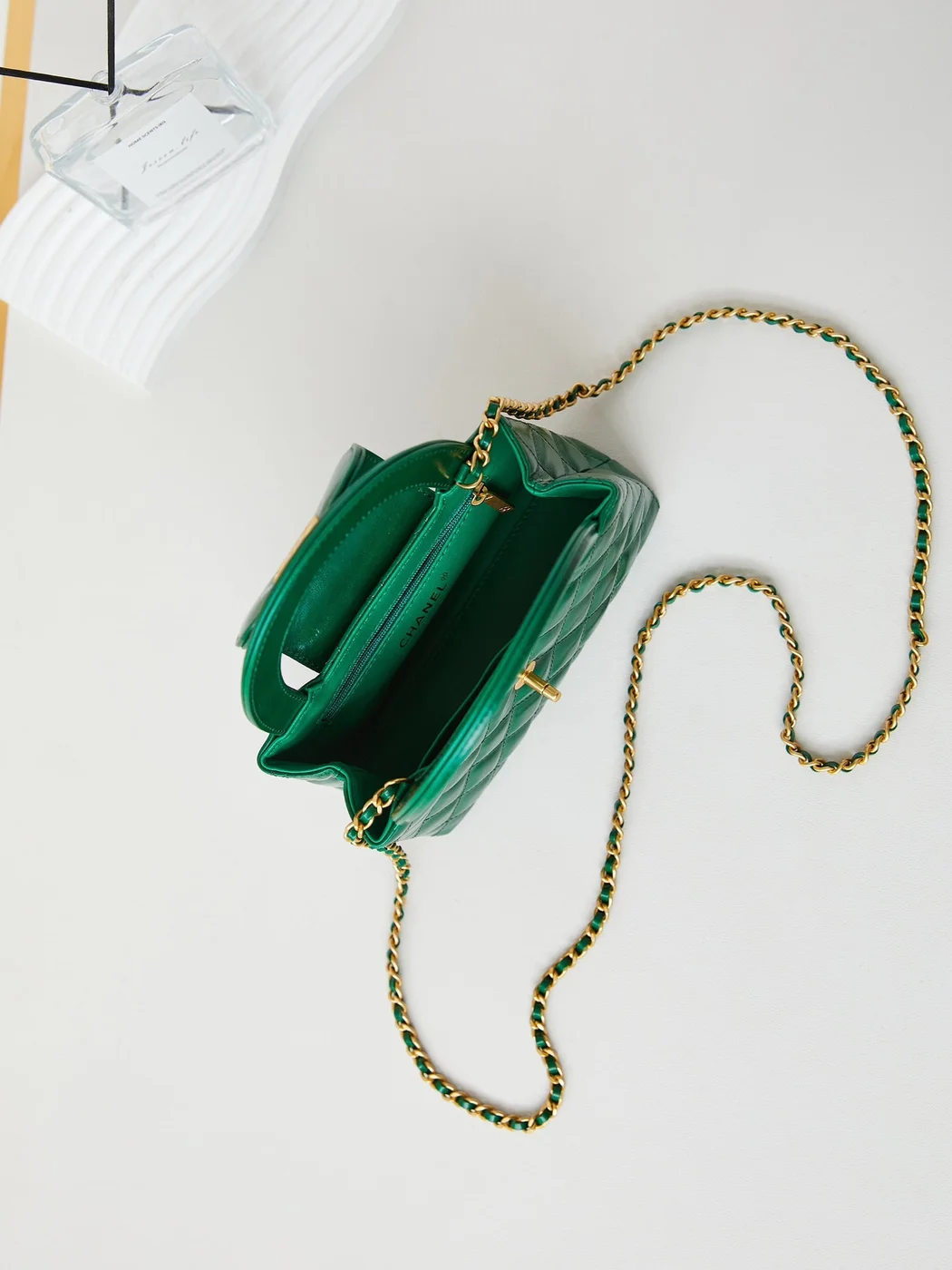 Chanel Kelly Mini 19 Bag In Green Forest Calfskin product view 7