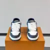 Louis Vuitton Men White And Navy Leather Sneakers product view 2