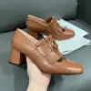 Valentino Women Brown Leather Fringe Loafers product view 6