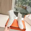 Hermès Women White Mesh Leather Sneakers product view 6