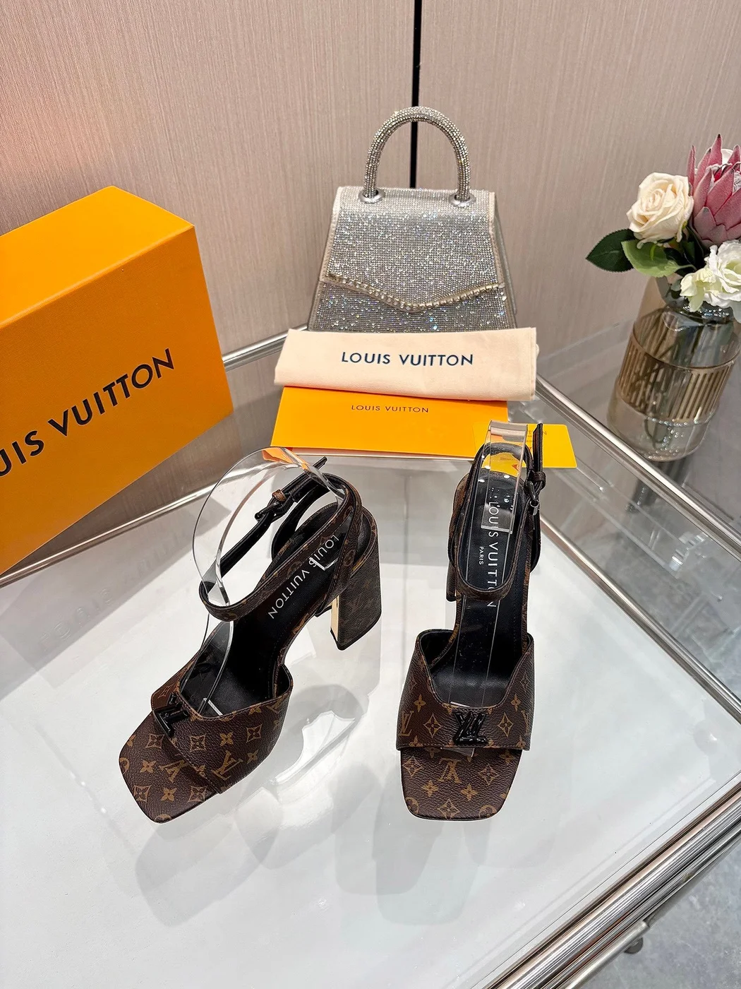 Louis Vuitton Women Brown Monogram Canvas Heels product view 5