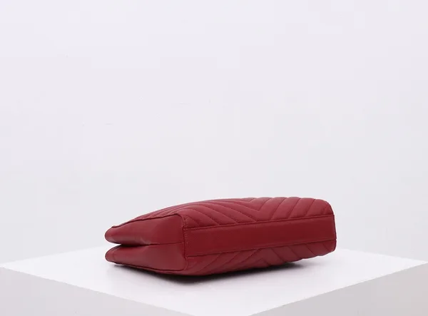 Saint Laurent Tribeca shoulder bag in burgundy leather product view 5