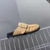 Hermès Women Beige Suede Buckle Mules product view 2