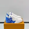 Louis Vuitton Men White Blue Leather Sneakers product view 1