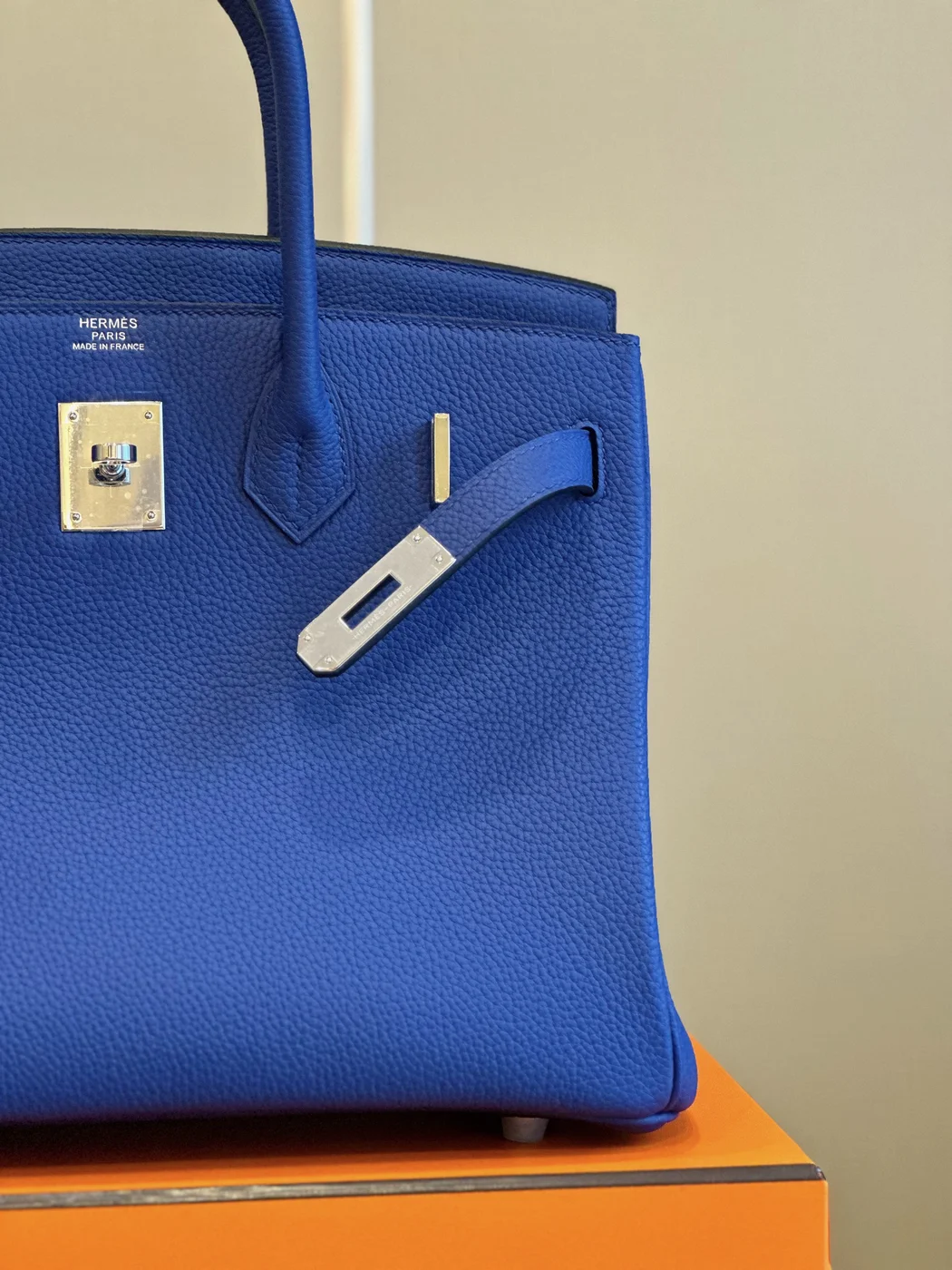 Hermès Birkin 30 Electrique Blue Palladium Hardware Bag product view 6