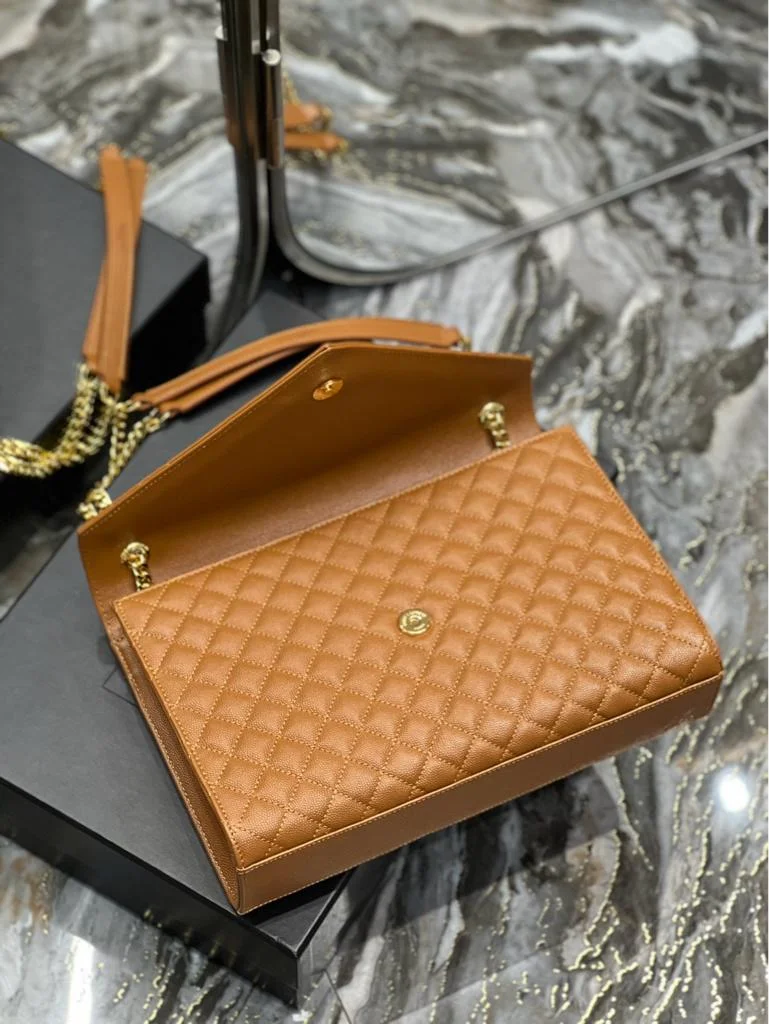 Saint Laurent Medium Envelope Bag in caramel product view 9
