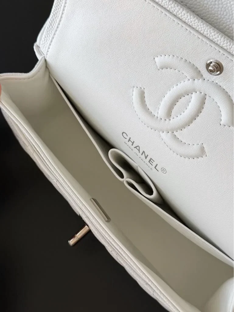 Chanel Classic Flap caviar Silver hardware Bag product view 8
