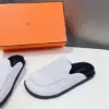 Hermès Women White Suede Leather Slippers product view 4