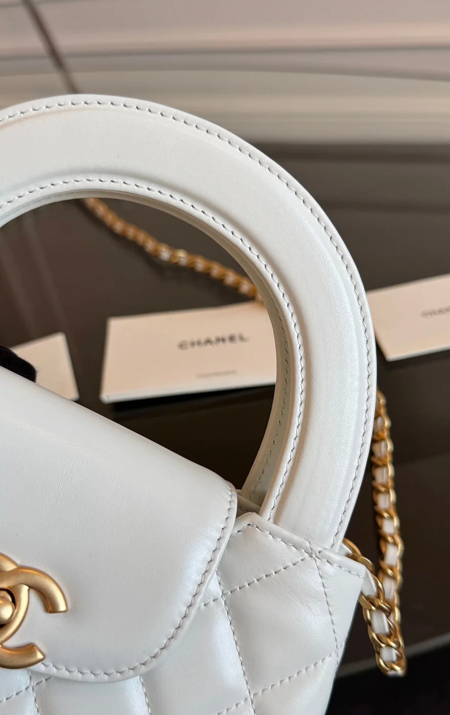 Chanel Kelly Bag 19 In White Calfskin Gold Hardware product view 9