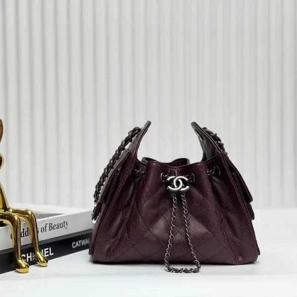 Chanel 25 Mini Burgundy Silver Hardware Bag product view 1