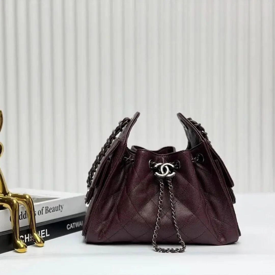 Chanel 25 Mini Burgundy Silver Hardware Bag product view 1