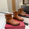 Valentino Women Brown Leather Ankle Boots product view 1