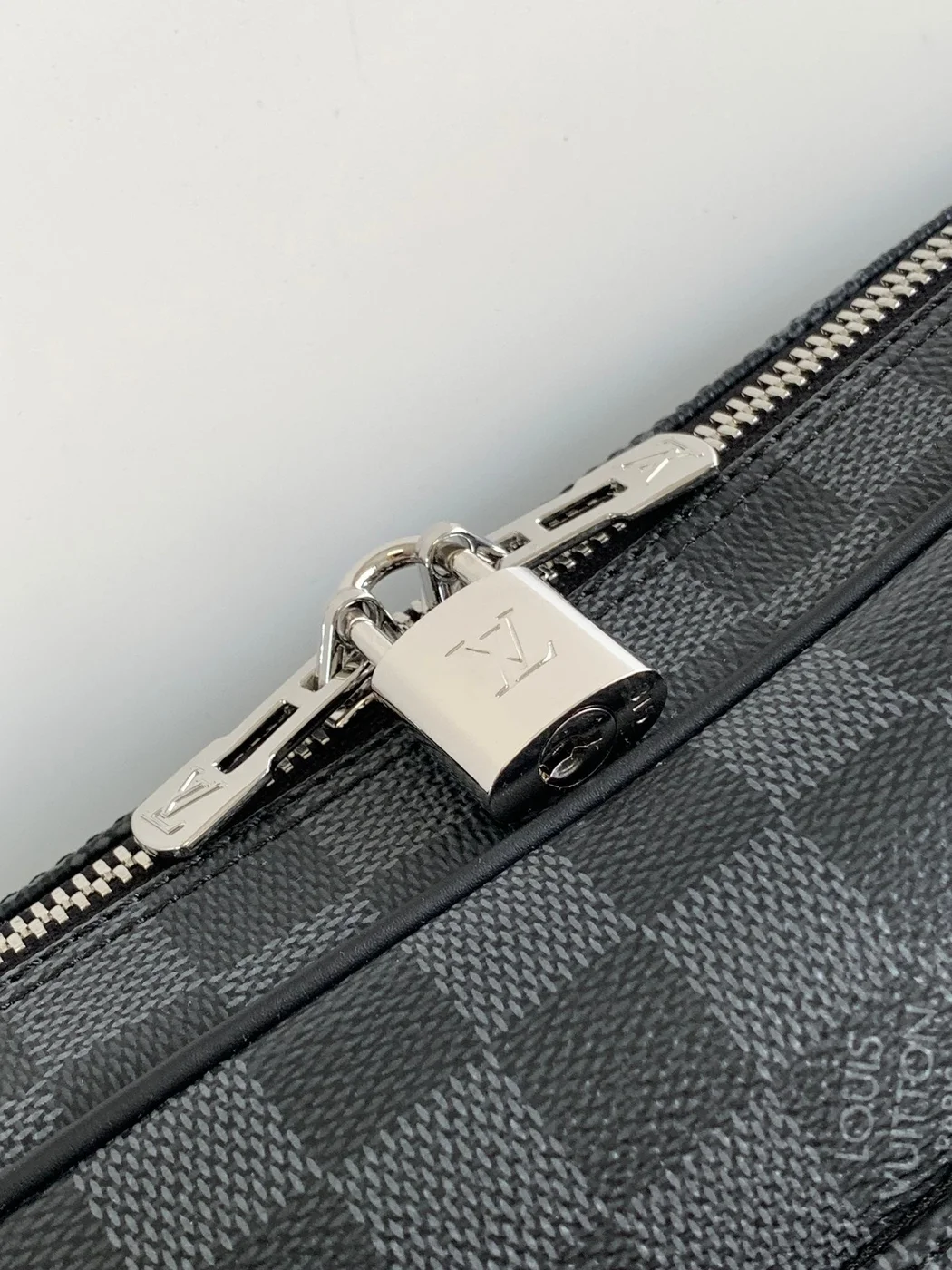 Louis Vuitton Checkered Briefcase Gray and Black product view 6