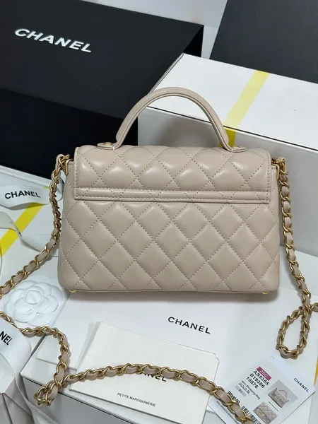 Chanel Beige Leather Small Top Handle Flap Bag product view 6