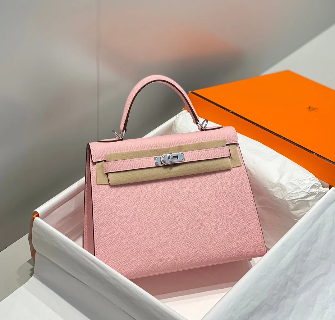 Hermès Kelly 25 cm In Rose Sakura Epsom Silver Hardware Bag product view 1
