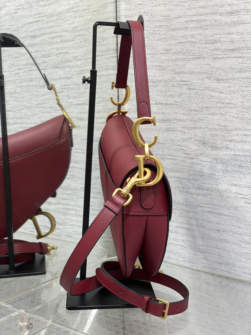 Dior Saddle Bag in Red Gold Hardware product view 4