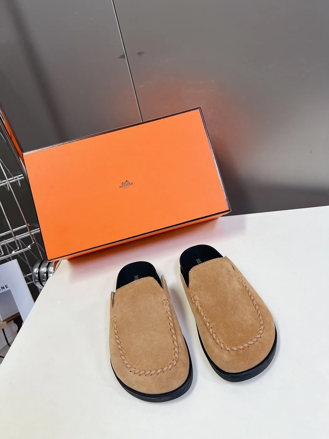 Hermès Women Tan Suede Slip On Mules product view 1