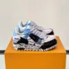 Louis Vuitton Men Black White Blue Leather Sneakers product view 1