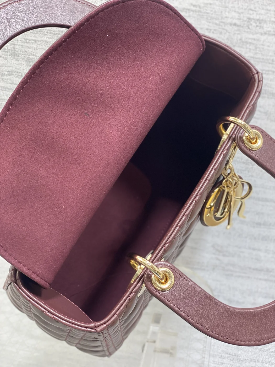 Dior Small Lady Dior bag in Burgundy product view 7