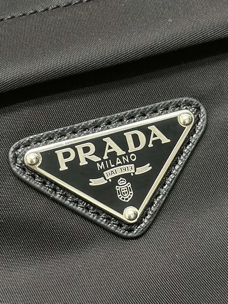 Prada Shoulder Bag 27 In Black Re-Nylon Triangle Logo product view 2