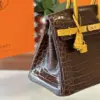 Hermès Birkin 30 Brown/Gold Crocodile Leather Gold Hardware – Custom Made Bag product view 5
