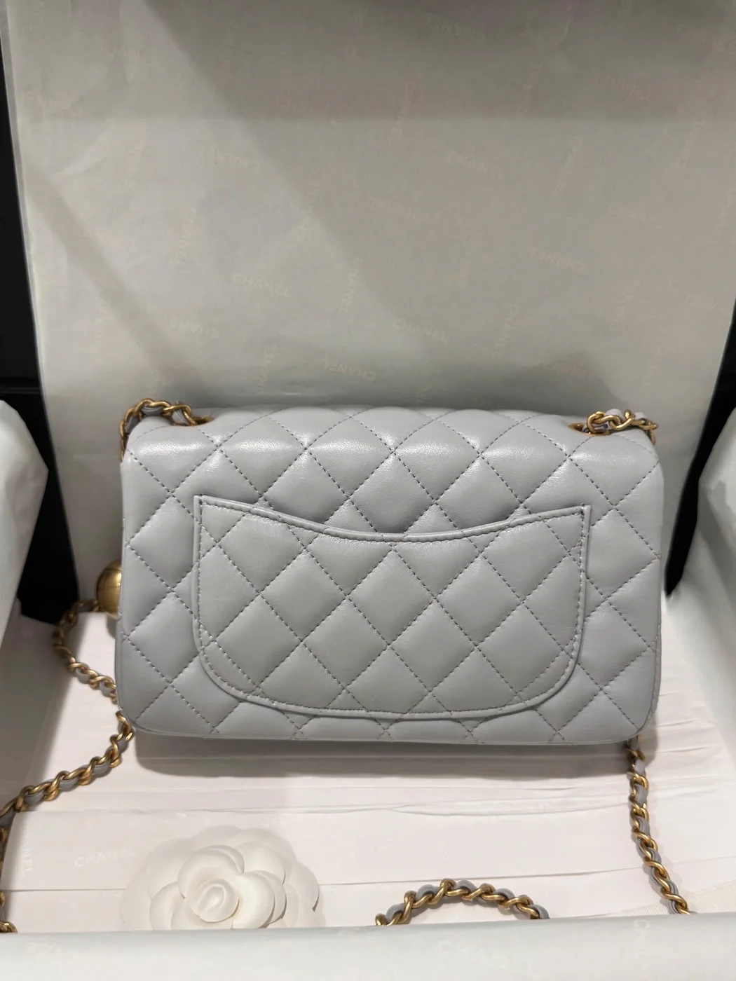 Chanel Classic Flap Mini Grey Gold Hardware 20 cm Bag product view 4