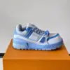 Louis Vuitton Men Light Blue Leather And Fabric Sneakers product view 6