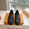 Louis Vuitton Women Black Patterned Leather Loafers product view 5