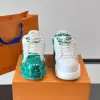 Louis Vuitton Men White Green Leather Sneakers product view 2
