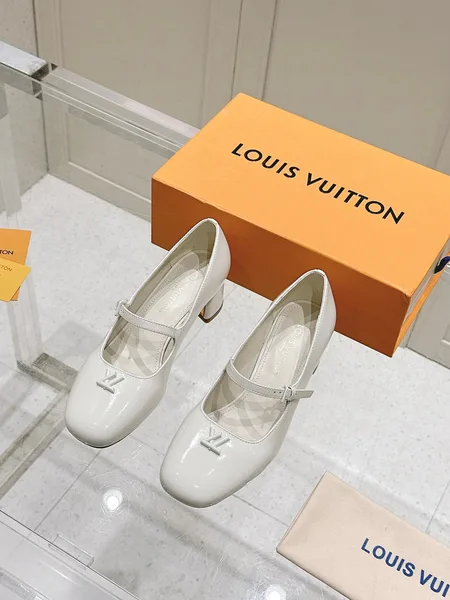 Louis Vuitton Women White Patent Leather Heels product view 1