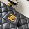 Chanel Charm Handbag Sheepskin Black Lock Gold 25x16x7cm product view 6