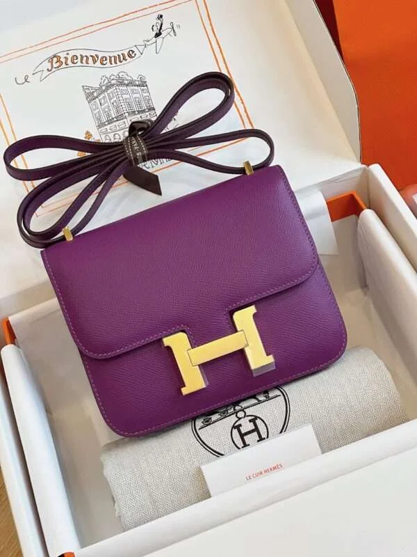 Hermès Constance Bag Epsom Gold Purple With Lock Gold Handbags 19 cm product view 1