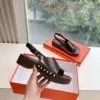 Hermès Women Dark Brown Leather Slingback Sandals product view 4