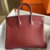 Hermès Birkin Woman’s Hand Sewing Red Handbags 25 cm product view 5