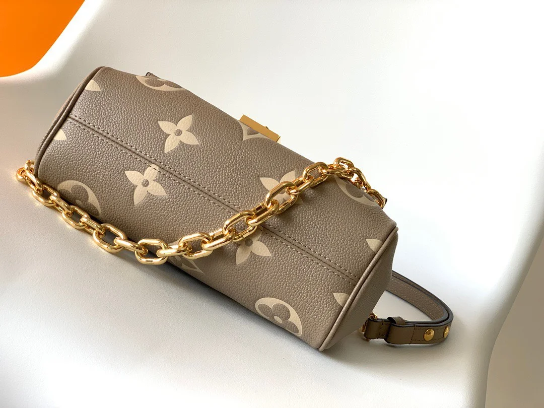 Louis Vuitton Favorite Brown Handbags Lock Gold 24x14cm product view 3