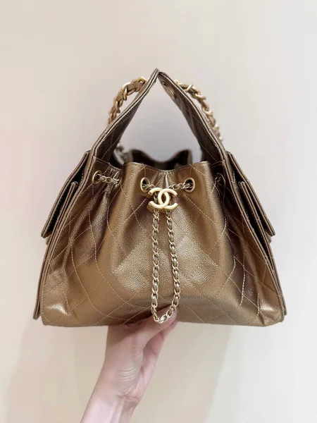 Chanel 25 Handbag 30 In Golden Brown With Gold Hardware product view 3