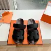 Hermès Women Black Leather Strap Sandals product view 1