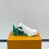 Louis Vuitton Men White Leather Sneakers With Green Graphic product view 6