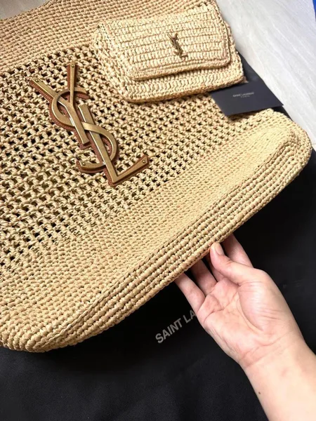 Saint Laurent Icare Maxi raffia tote bag product view 6