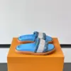 Louis Vuitton Men Blue Denim Canvas Slides product view 1