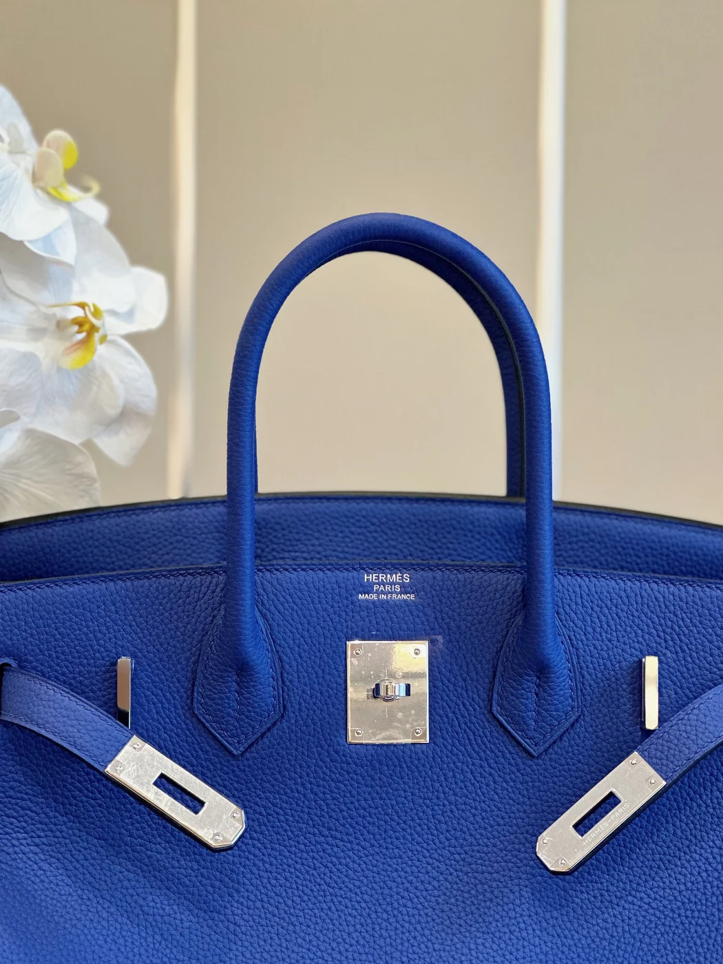 Hermès Birkin 30 Electrique Blue Palladium Hardware Bag product view 8
